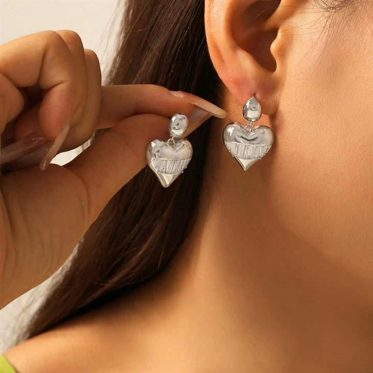 Copper Heart Earring