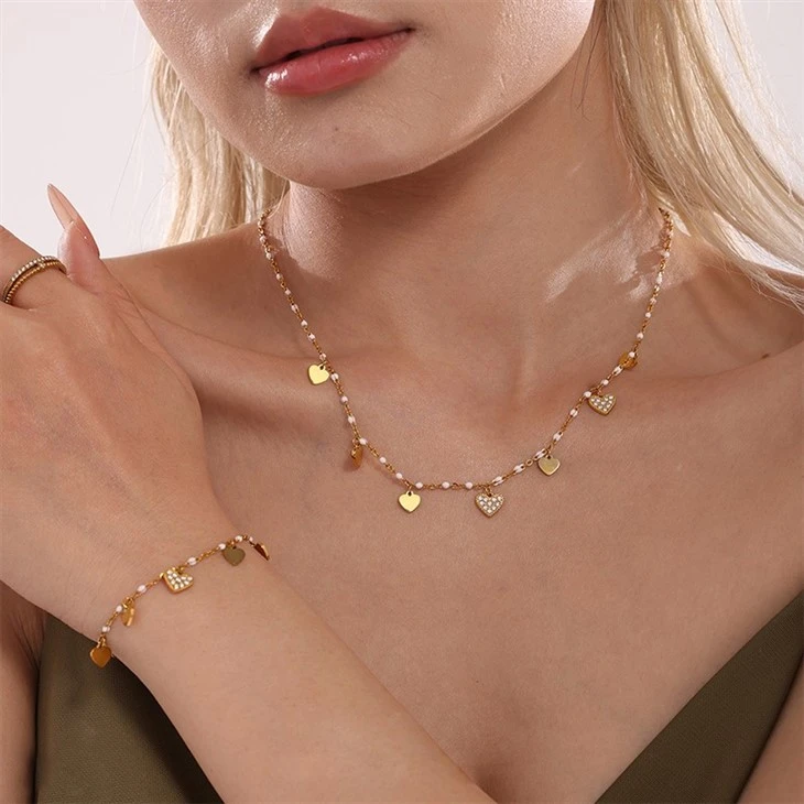 Multi Heart Charm Necklace
