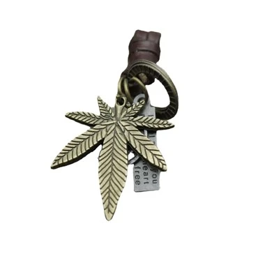 Keychain Leaf Copar Antique|Cúlpháirtí Leathar Braided