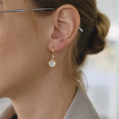 Babhta CZ Bezel siogairlín Earring